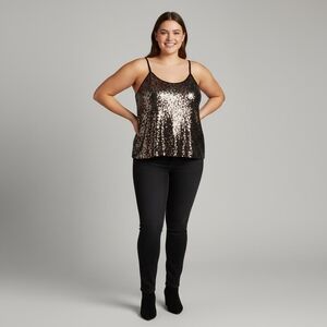 1. State Moody Hues Sequin Tank Top Size 2X